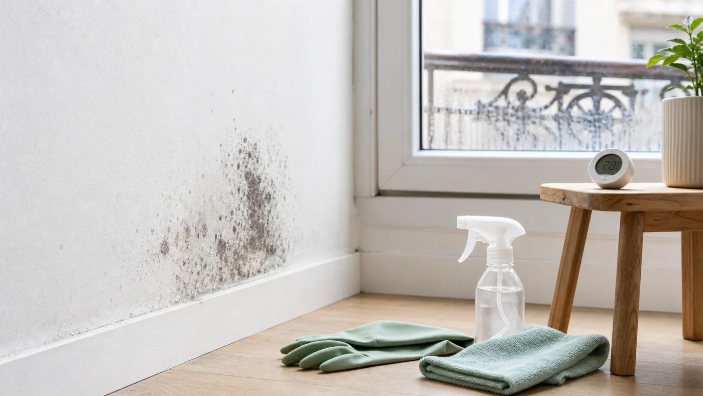 Moisissure sur un mur en plâtre, que faire avant de nettoyer