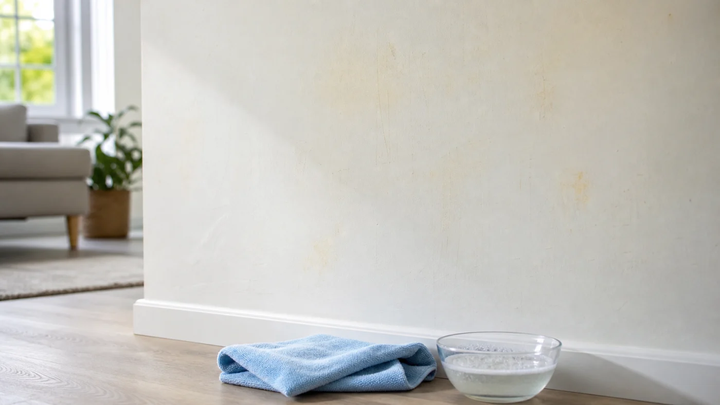 Nettoyer un mur blanc jauni sans abîmer la peinture
